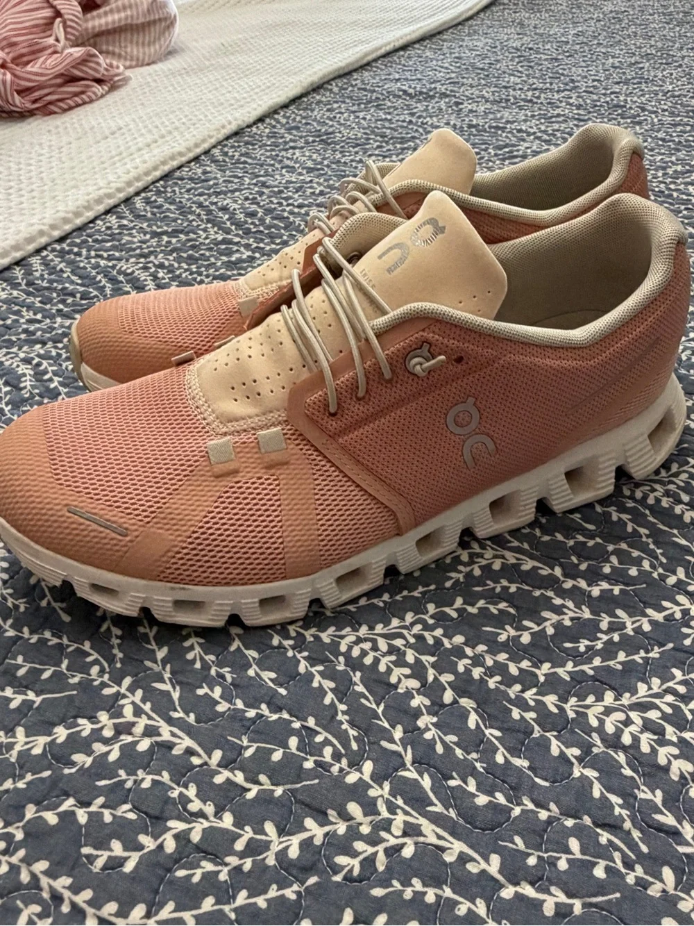 On Running Women's Coral Pink Mesh Athletic Sneakers